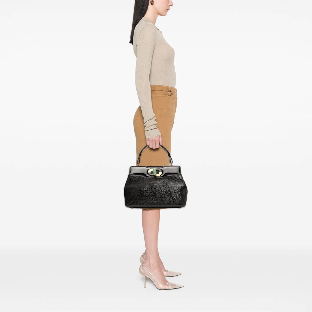 Bvlgari Sac à main Isabella Rossellini Wrinkled à Noir – vue 7 – GABY PARIS