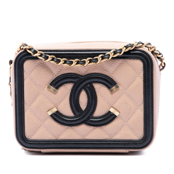 CC Filigree Sac Mini Cuir caviar Beige