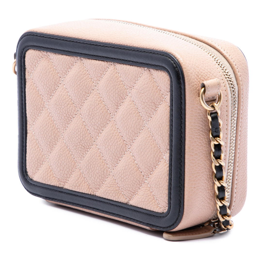 CC Filigree Sac Mini Cuir caviar Beige