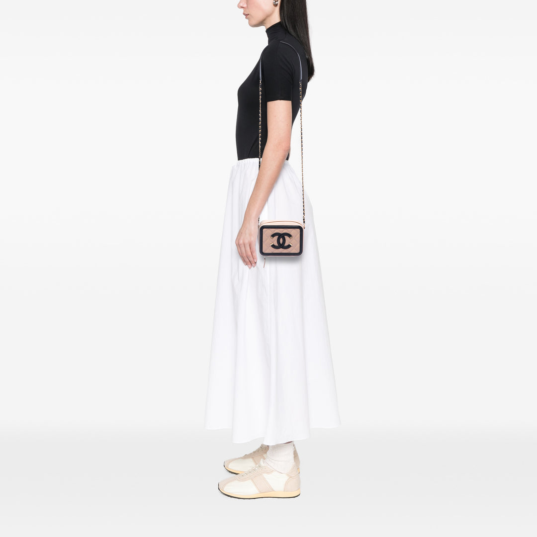 CC Filigree Sac Mini Cuir caviar Beige