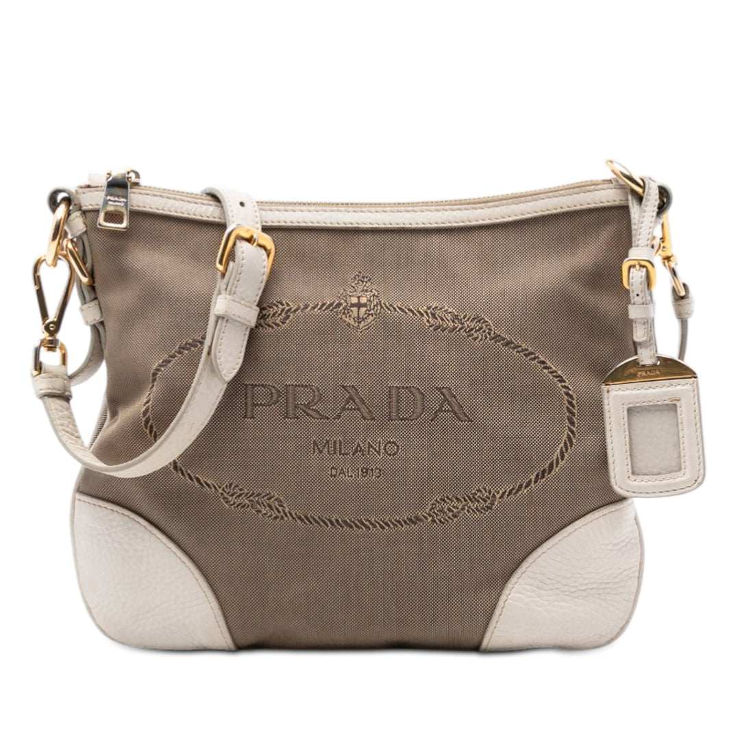 Prada Toile Canapa Logo Sac porté croisé