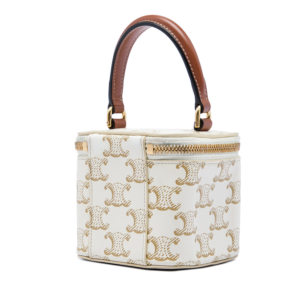 Celine Triomphe Vanity Mini Triomphe enduite Blanc – vue 2 – GABY PARIS