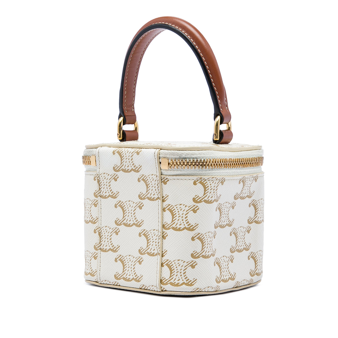 Celine Triomphe Vanity Mini Triomphe enduite Blanc – vue 2 – GABY PARIS