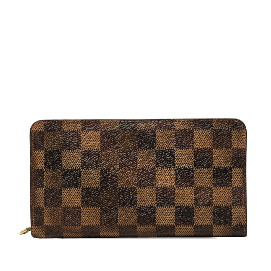 Louis Vuitton Zippy Portefeuille long Toile Damier Ébène