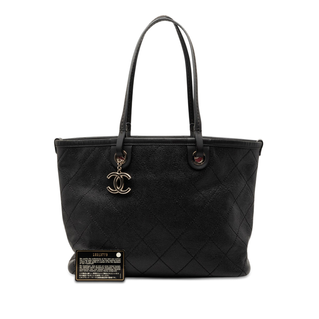 Chanel CC Caviar Wild Stitch On the Road Cabas