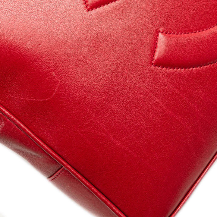 CC Lambskin Chain Tote Red - Gaby Paris
