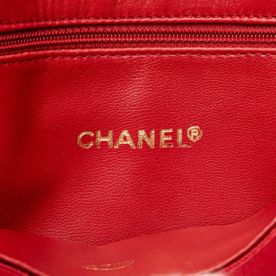 CC Lambskin Chain Tote Red - Gaby Paris