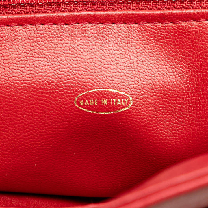 CC Lambskin Chain Tote Red - Gaby Paris