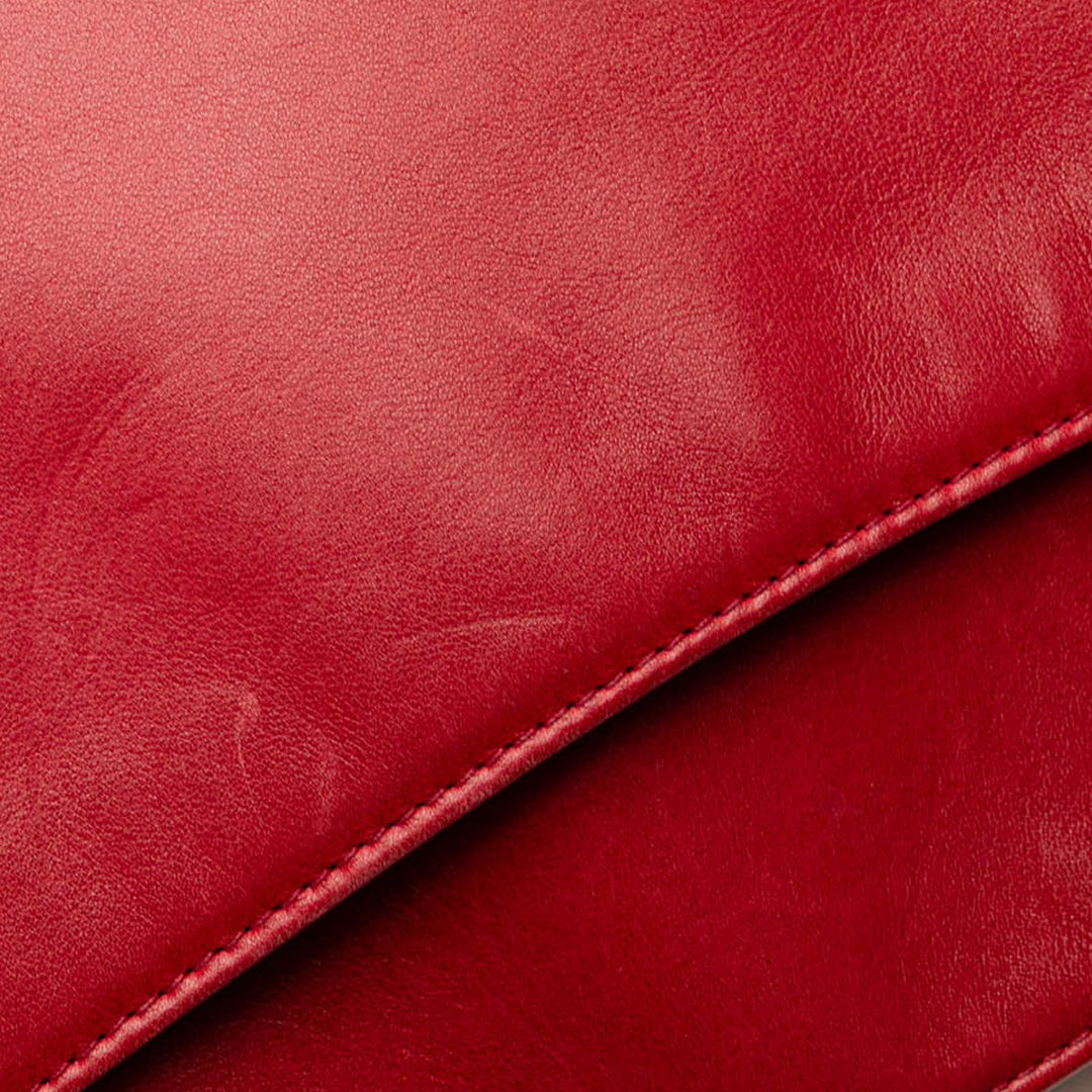 CC Lambskin Chain Tote Red - Gaby Paris