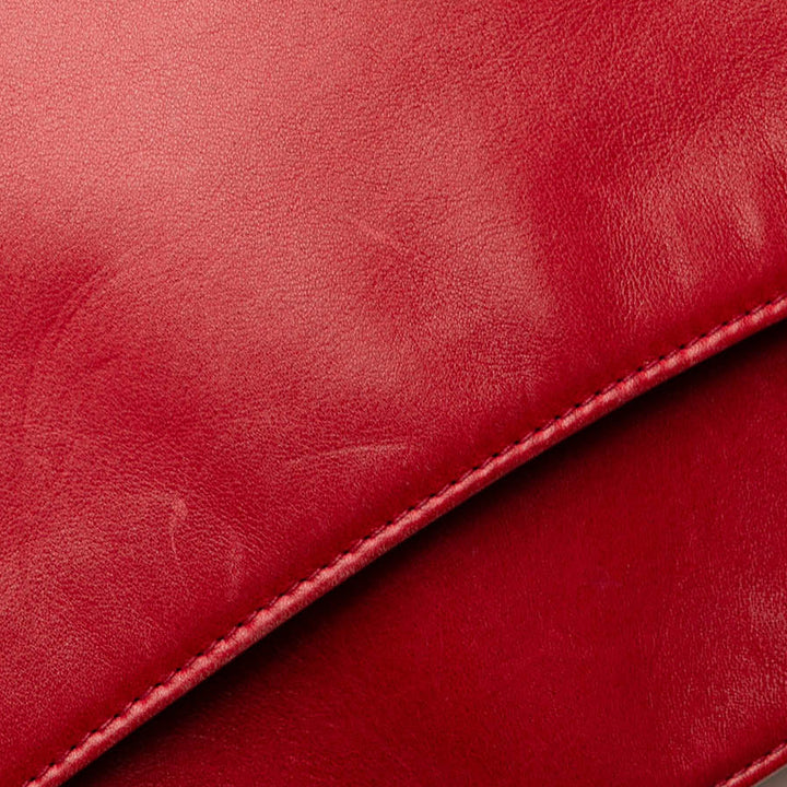 CC Lambskin Chain Tote Red - Gaby Paris