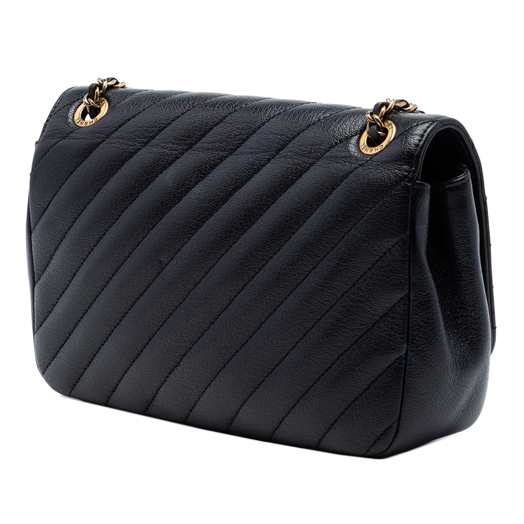 Chanel Small CC Diagonal Matelassé Cuir de chèvre à rabat