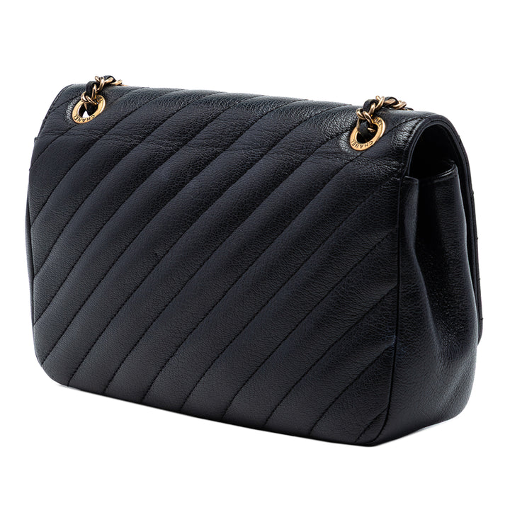 Chanel Small CC Diagonal Matelassé Cuir de chèvre à rabat