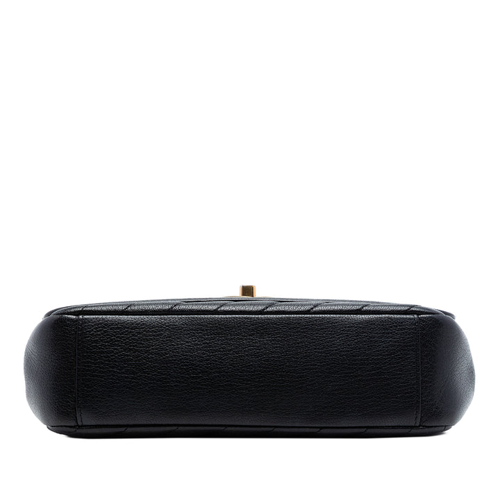 Chanel Small CC Diagonal Matelassé Cuir de chèvre à rabat