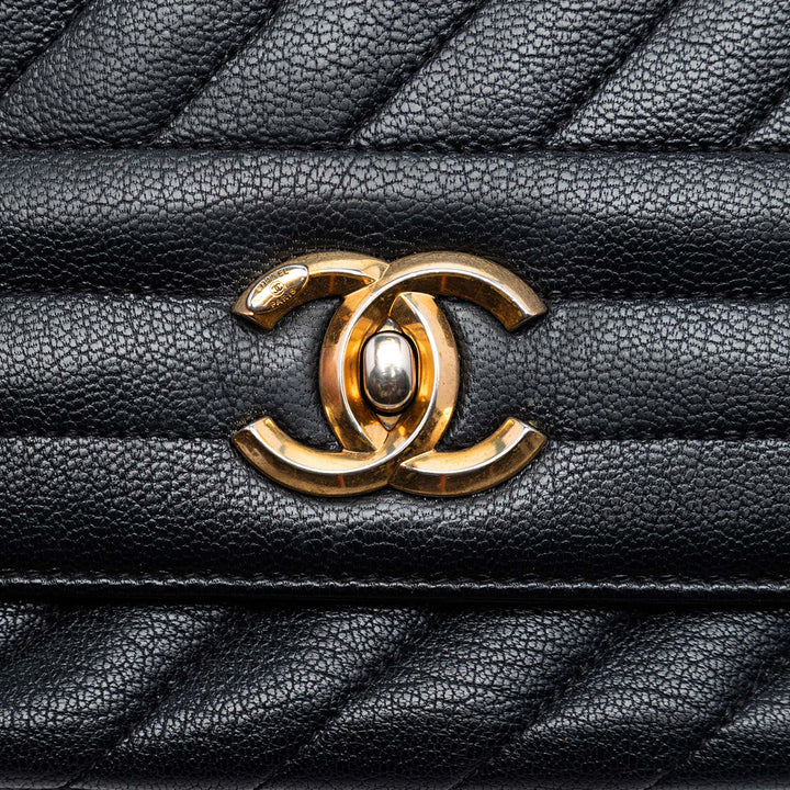Chanel Small CC Diagonal Matelassé Cuir de chèvre à rabat