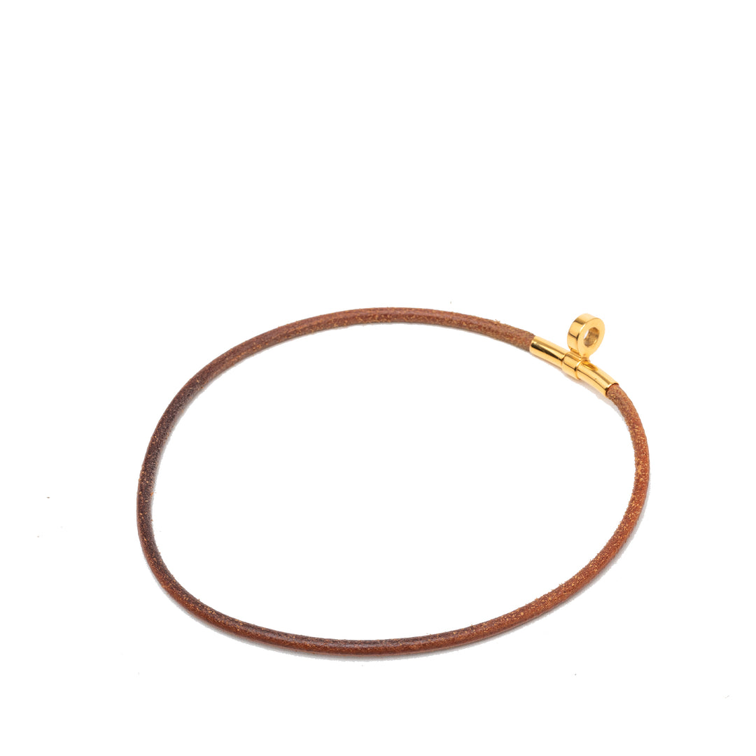 Hermès Cuir et plaqué Kite Choker Collier