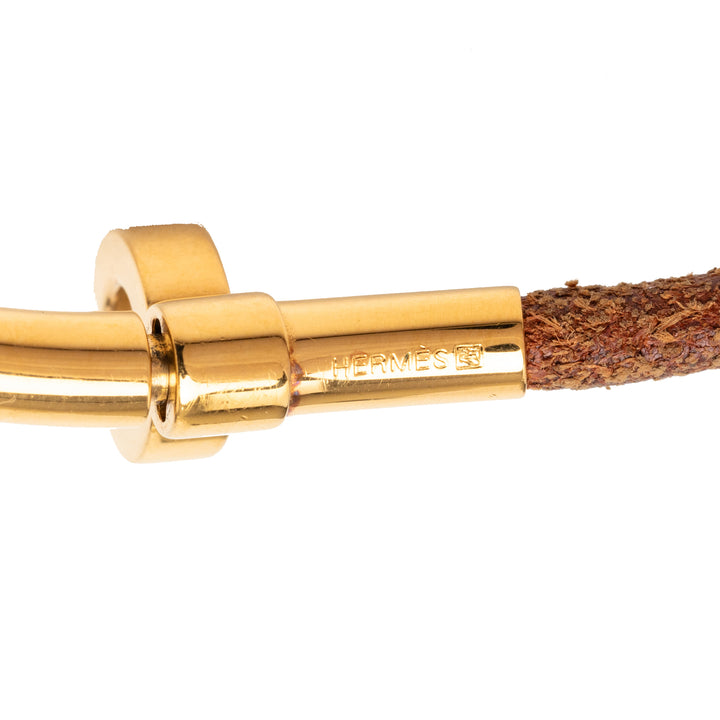 Hermès Cuir et plaqué Kite Choker Collier