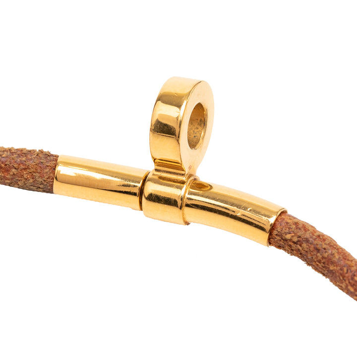 Hermès Cuir et plaqué Kite Choker Collier