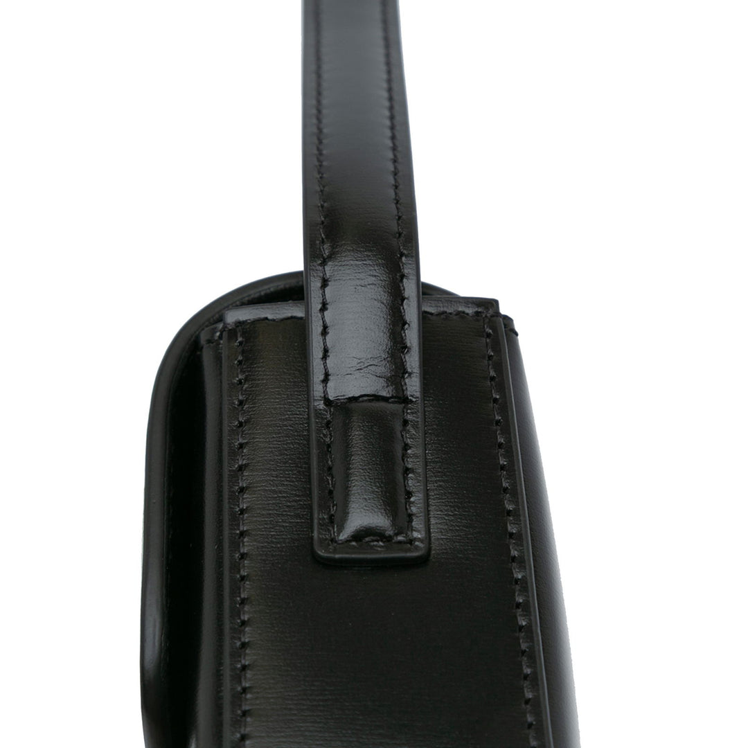 Celine Triomphe Leather Claude Shoulder Bag Black - GABY PARIS