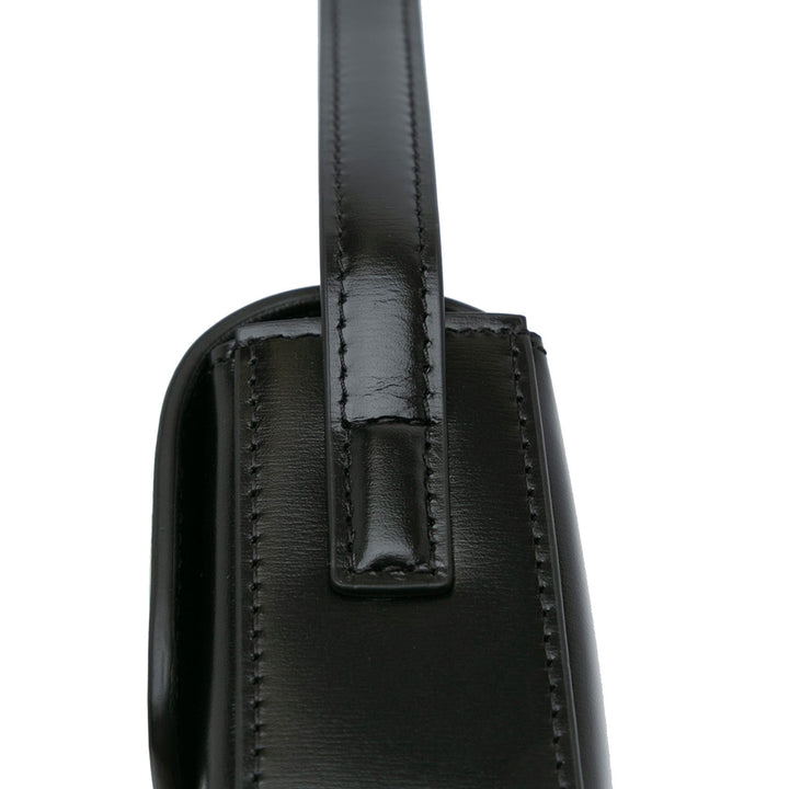Celine Triomphe Leather Claude Shoulder Bag Black - GABY PARIS