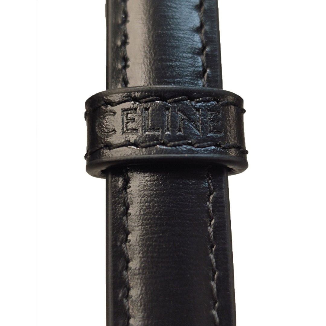 Celine Triomphe Leather Claude Shoulder Bag Black - GABY PARIS