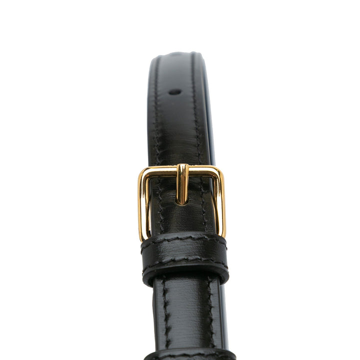 Celine Triomphe Leather Claude Shoulder Bag Black - GABY PARIS