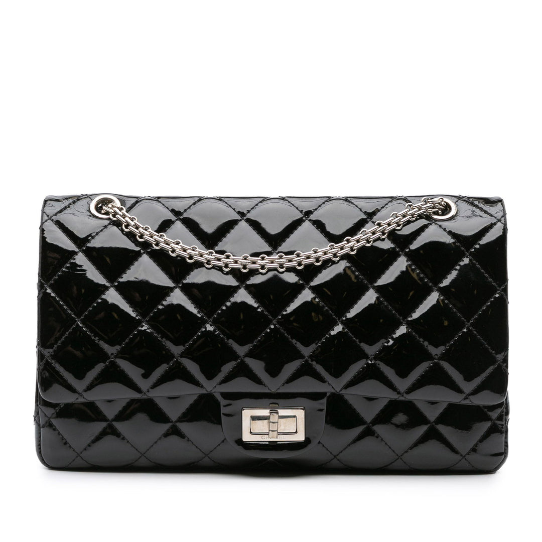 Chanel 2.55 Reissue Quilted Patent Double Flap 227 Black - GABY PARIS