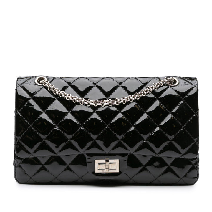Chanel 2.55 Reissue Quilted Patent Double Flap 227 Black - GABY PARIS