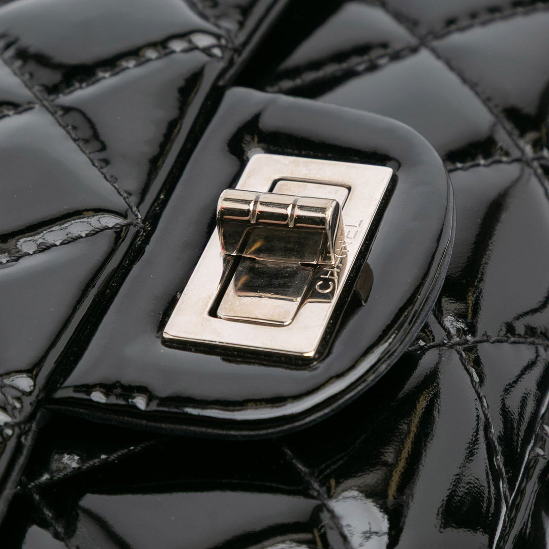 Chanel 2.55 Reissue Quilted Patent Double Flap 227 Black - GABY PARIS