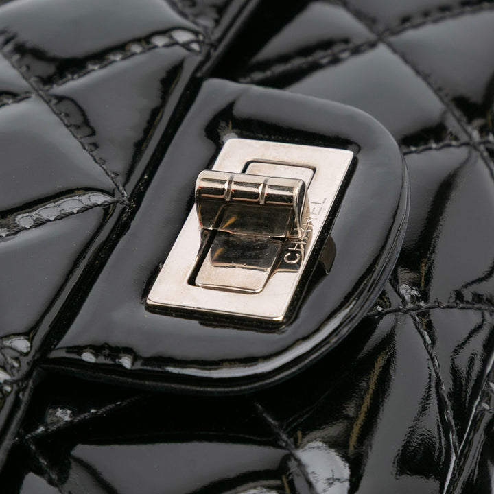 Chanel 2.55 Reissue Quilted Patent Double Flap 227 Black - GABY PARIS