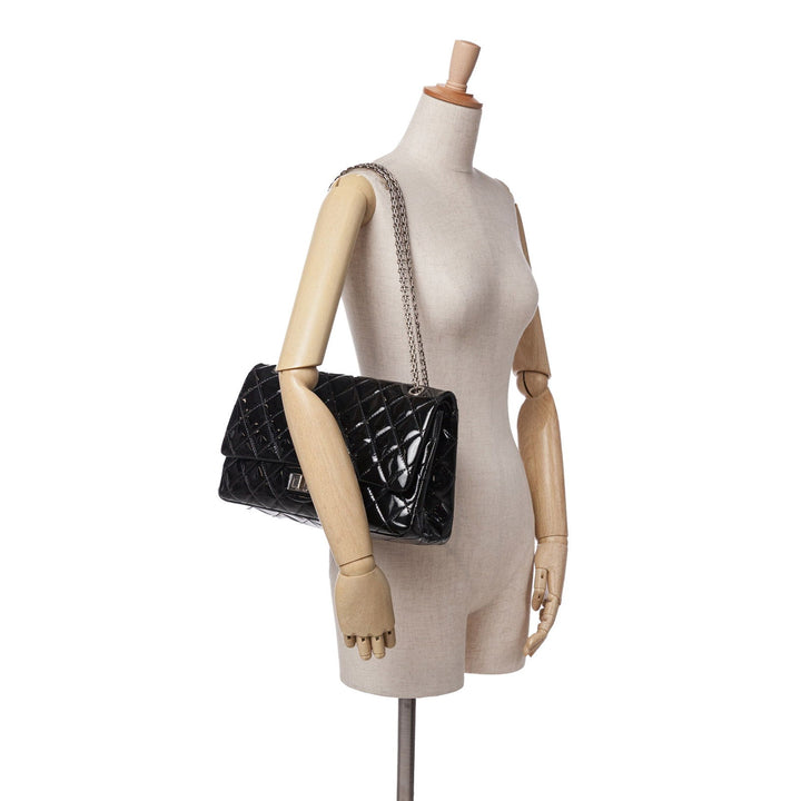 Chanel 2.55 Reissue Quilted Patent Double Flap 227 Black - GABY PARIS