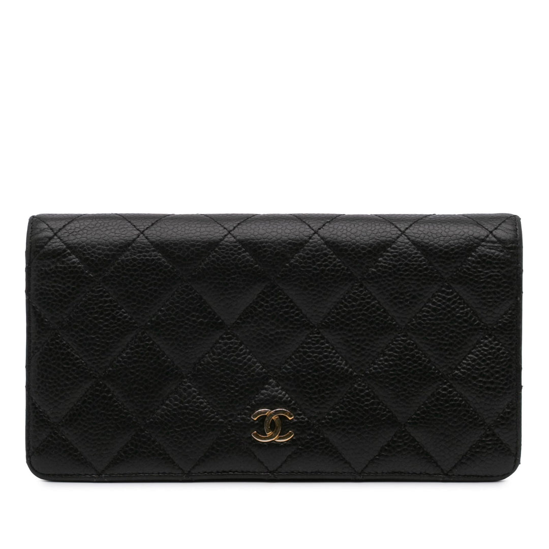 Chanel CC Caviar Bifold Wallet Black - GABY PARIS