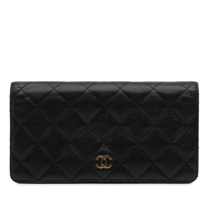 Chanel CC Caviar Bifold Wallet Black - GABY PARIS