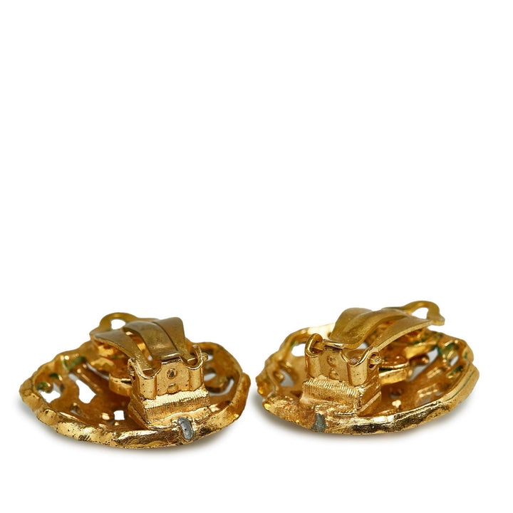 Chanel CC Clip-on Earrings Gold - GABY PARIS