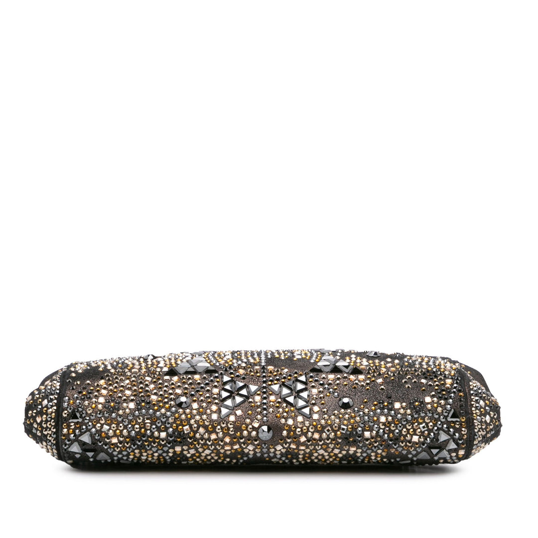 Chanel CC Glitter Lambskin Studded Frame Clutch on Chain Black - gabyparis.fr