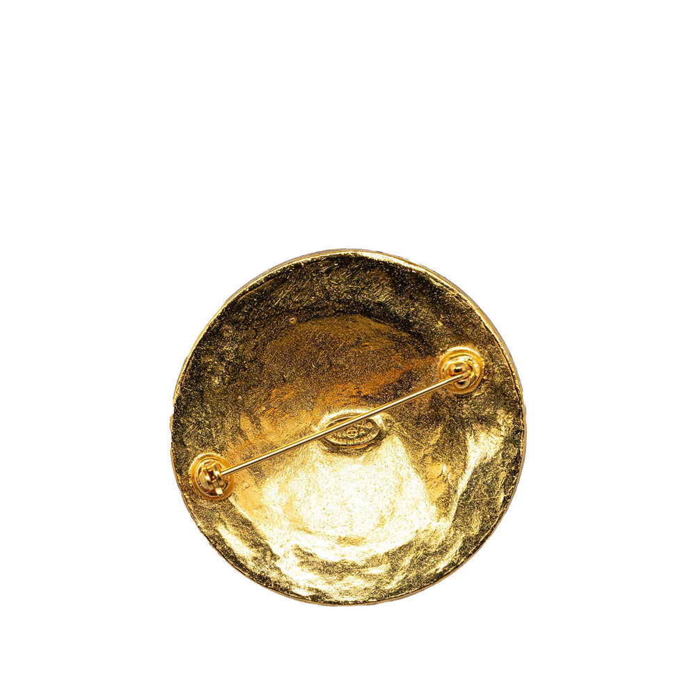 Chanel CC Round Brooch Gold - GABY PARIS