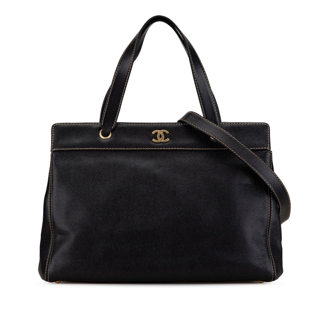 Chanel Caviar Executive Satchel Black - GABY PARIS