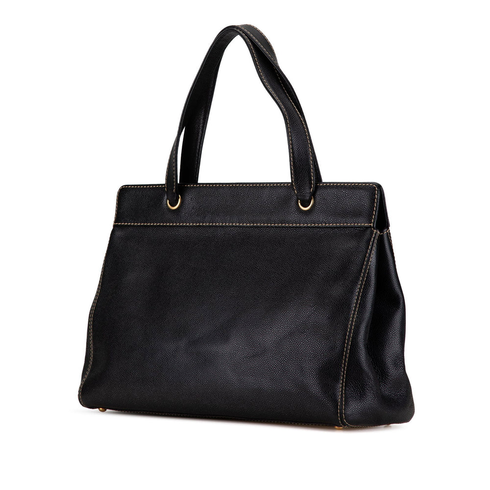 Chanel Caviar Executive Satchel Black - GABY PARIS