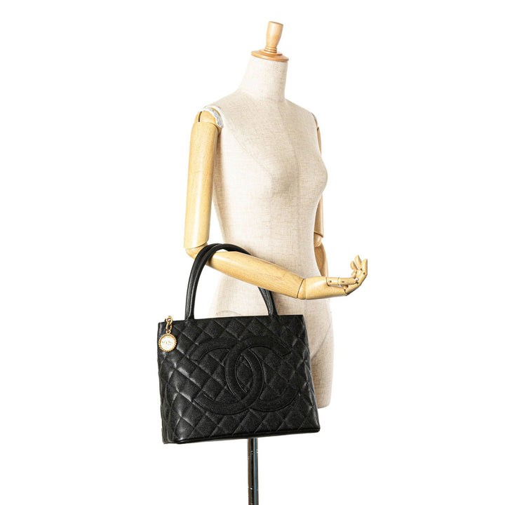 Chanel Caviar Medallion Tote Black - GABY PARIS