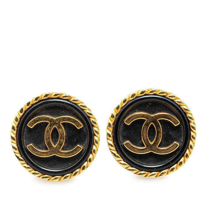 Chanel Gold Plated CC Clip On Earrings Gold - GABY PARIS