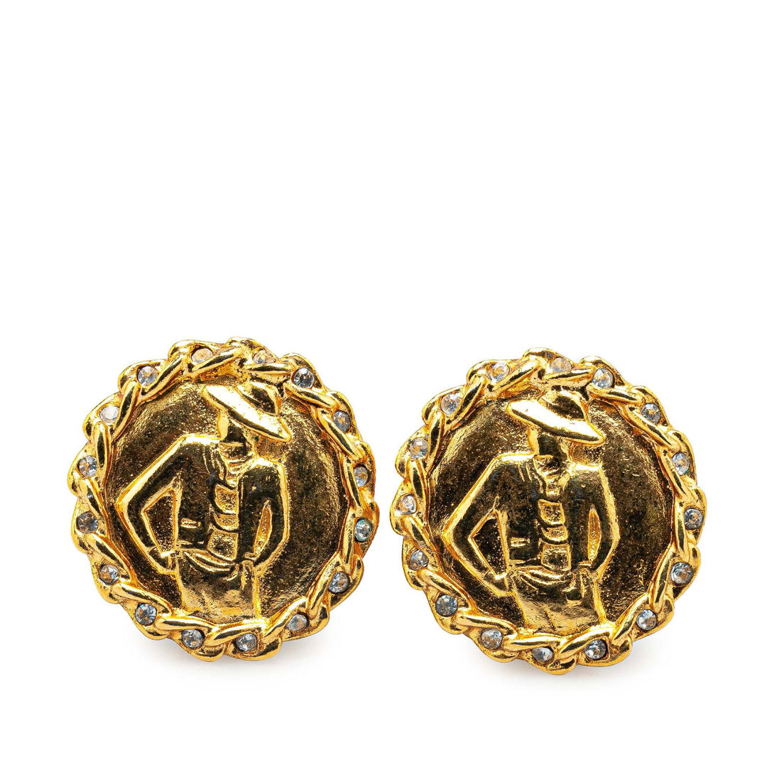 Chanel Gold Plated Mademoiselle Clip On Earrings Gold - GABY PARIS