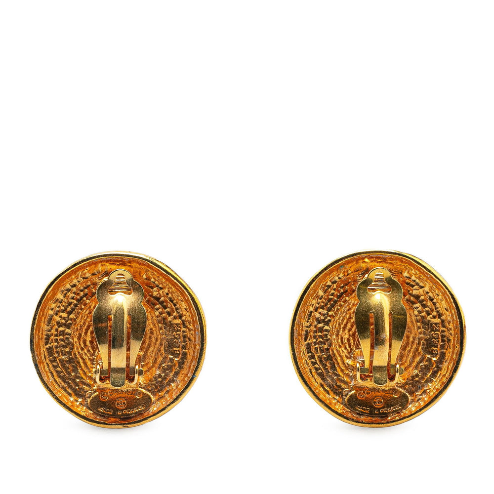 Chanel Gold Plated Stars Round Clip on Earrings Gold - GABY PARIS