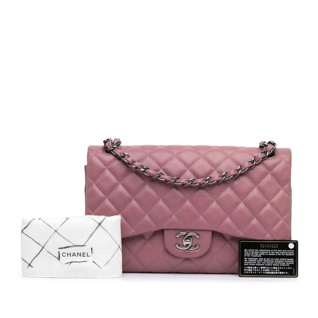 Chanel Jumbo Classic Caviar Double Flap Pink - GABY PARIS