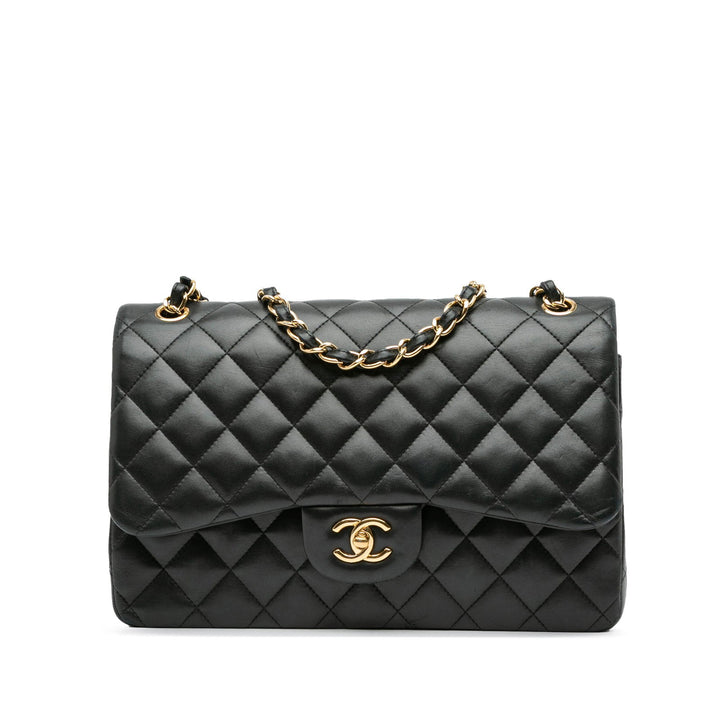 Chanel Jumbo Classic Lambskin Double Flap Black - GABY PARIS