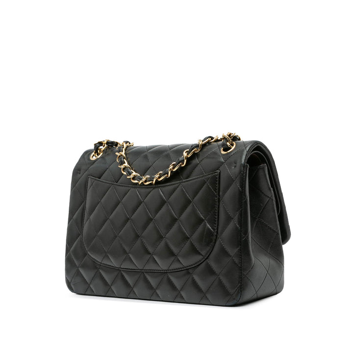 Chanel Jumbo Classic Lambskin Double Flap Black - GABY PARIS