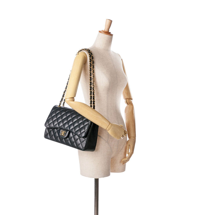 Chanel Jumbo Classic Lambskin Double Flap Black - GABY PARIS
