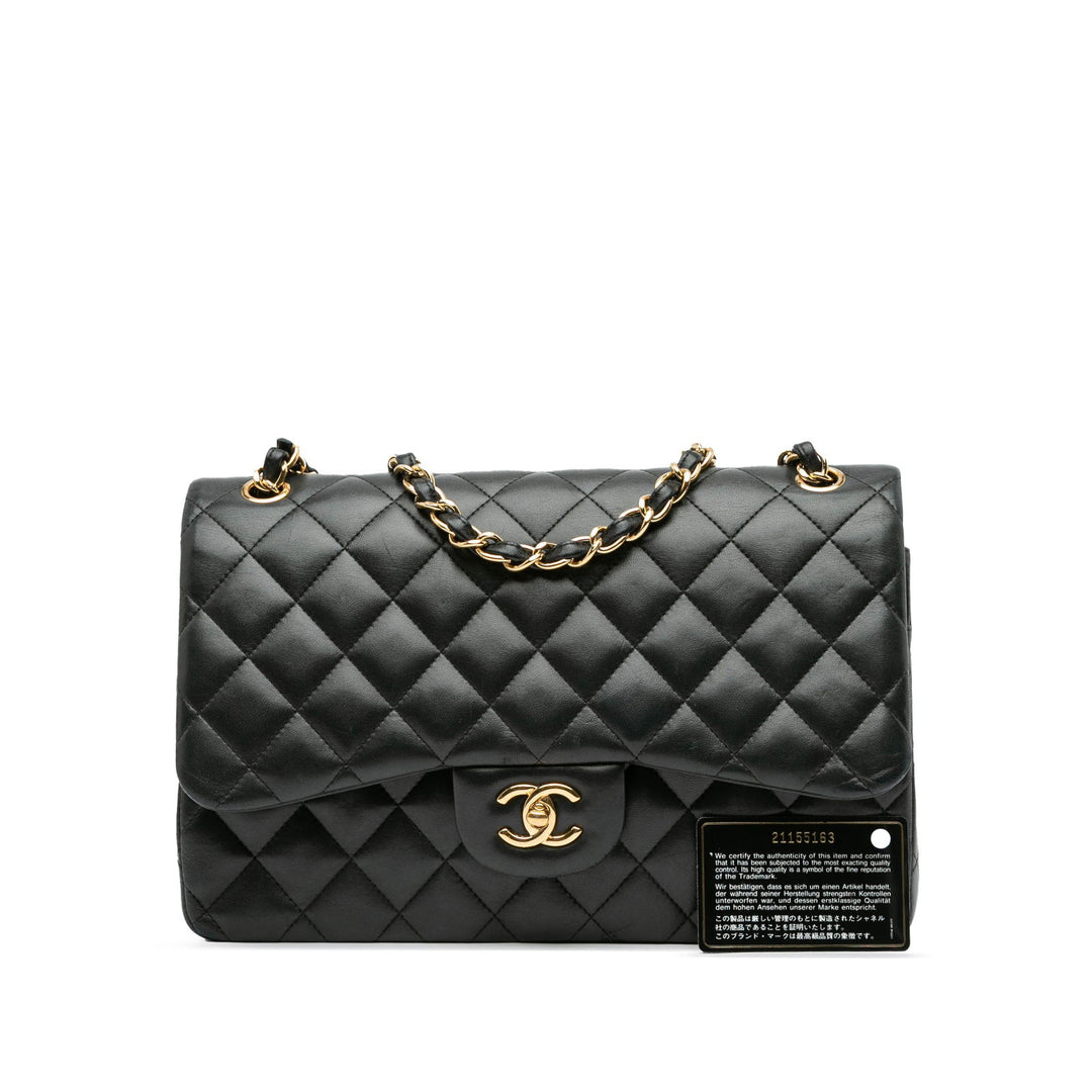 Chanel Jumbo Classic Lambskin Double Flap Black - GABY PARIS