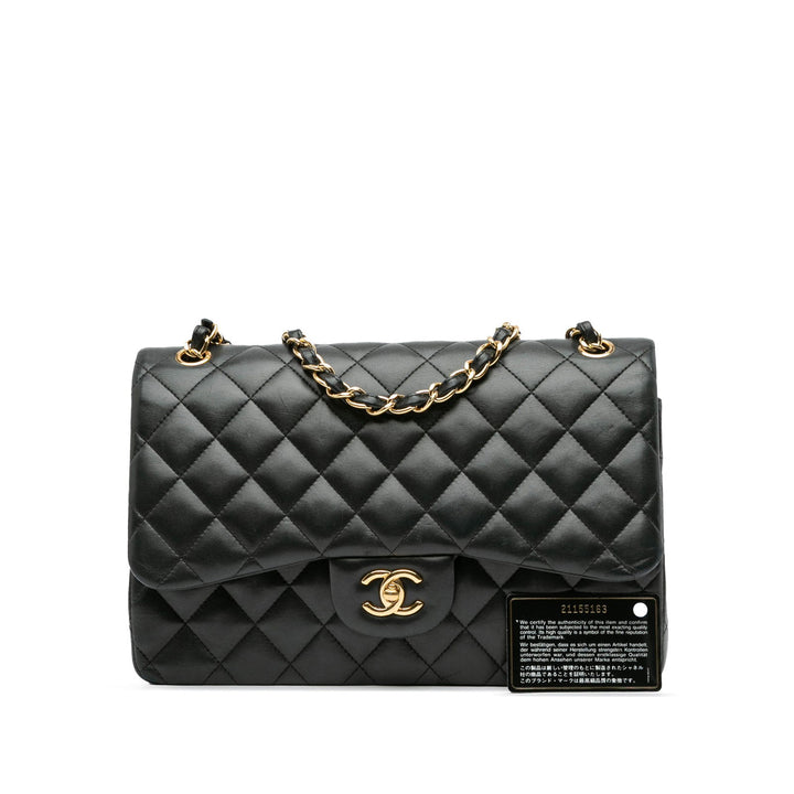 Chanel Jumbo Classic Lambskin Double Flap Black - GABY PARIS
