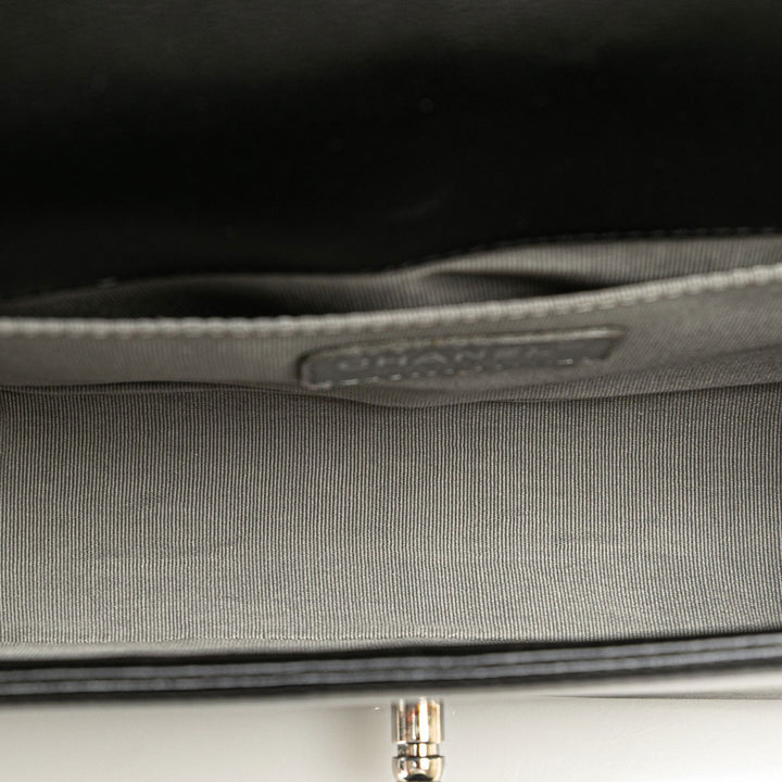 Chanel Medium Calfskin Chevron Boy Flap Black - GABY PARIS