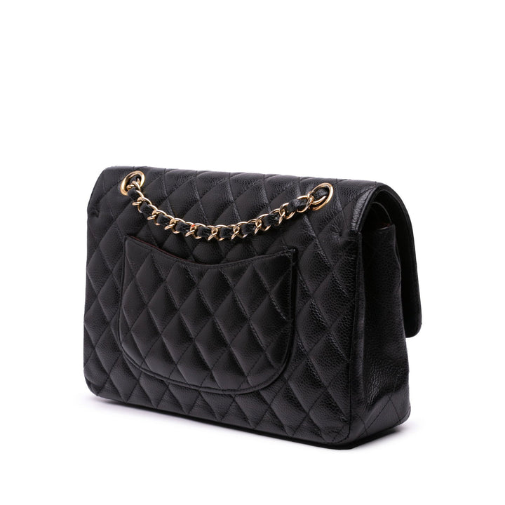 Chanel Medium Classic Caviar Double Flap Black - GABY PARIS
