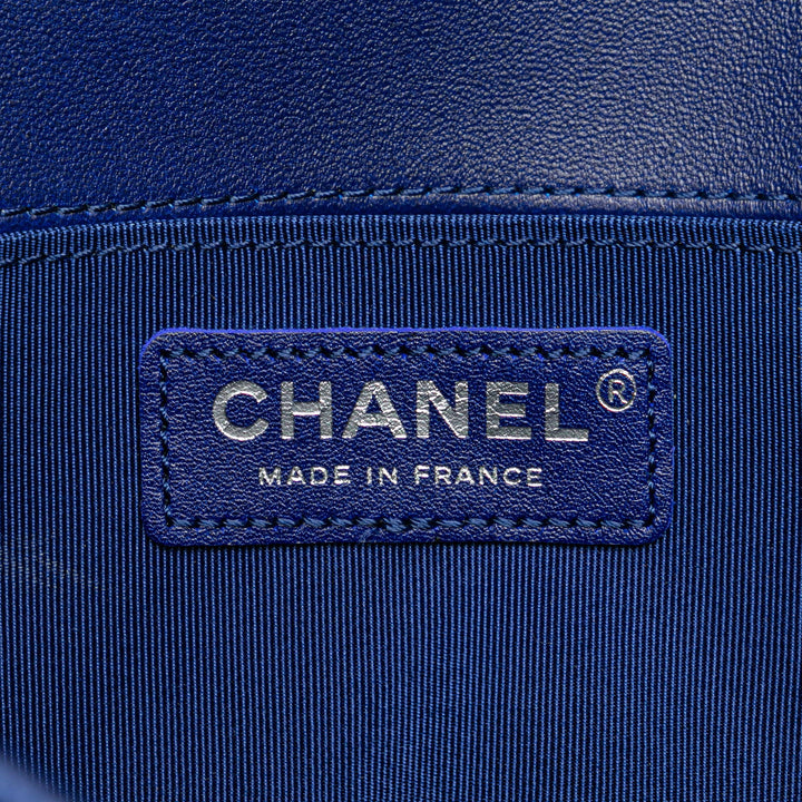 Chanel Medium Quilted Velvet Boy Flap Blue - GABY PARIS